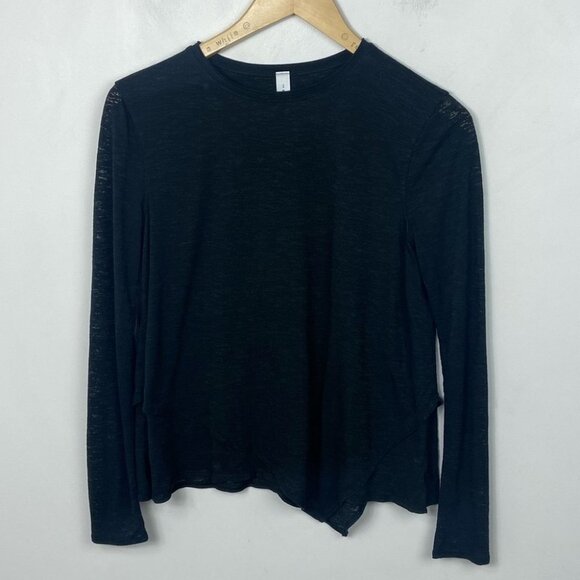 Lululemon Black Sweetest Day Top Burnout Long Sleeves Size 2 TShirt Layering Tee - Picture 10 of 10